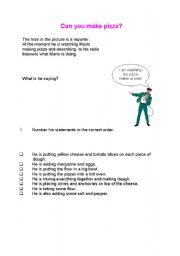 English Worksheet: CAN U MAKE PIZZA