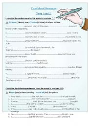 English Worksheet: Conditional Sentences 1 and 2