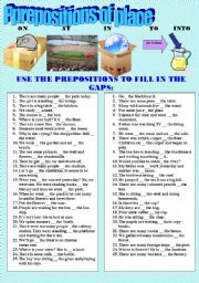 Prepositions of place