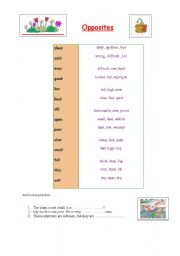 English Worksheet: opposites adjectives