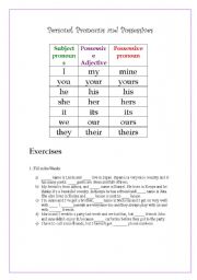 English Worksheet: Personal Pronouns and Possessives