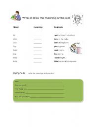 English worksheet: verbs