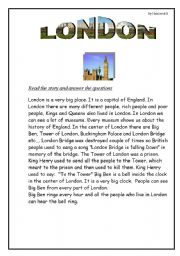 English Worksheet: London worksheet  