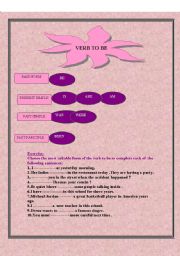 English worksheet: verb to be