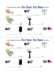 English Worksheet: This- that and these and those