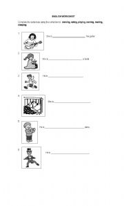 English worksheet: PRESENT CONTINUOUS