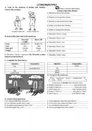 English Worksheet: comparatives