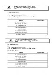 English worksheet: Going to- Oral practice