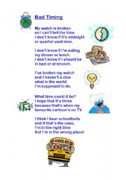 English worksheet: Bad Timing (Poem)