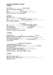 English worksheet: Song Ironic