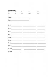 English Worksheet: spelling list 