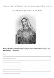 English worksheet: Virgin Mary