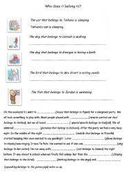 English Worksheet: possessive apostrophe