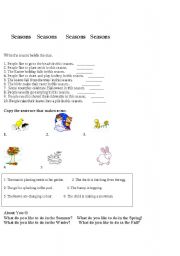 English worksheet: Seasons