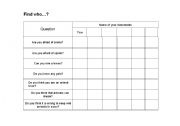 English Worksheet: Englishcorner activity_find who_animals