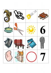 English Worksheet: /s/ phoneme bingo