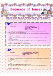 English Worksheet: sequence of tenses