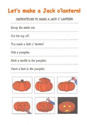 English Worksheet: Lets make a Jack olantern!