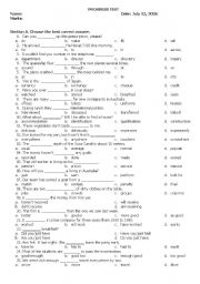 English Worksheet: TESTING 