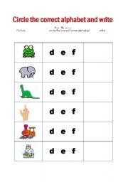 English worksheet: alphabet beginning sounds