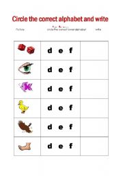 English worksheet: alphabet beginning  sounds