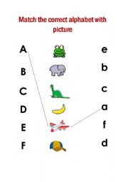 English Worksheet: alphabets begining sounds,matchig alphabets