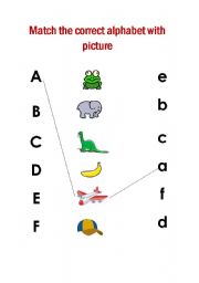 English worksheet: alphabets begining sounds,matchig alphabets