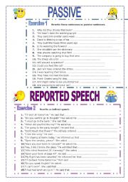 English Worksheet: Passive and Reported Speech