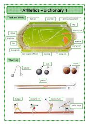 English Worksheet: Athletics - pictionary 1/2