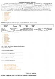 English worksheet: Active passive worksheet
