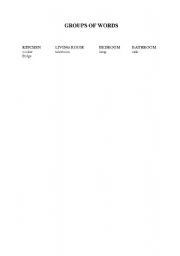 English Worksheet: groups of words