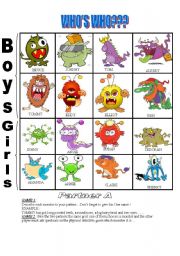 English Worksheet: Whos who???Monsters!