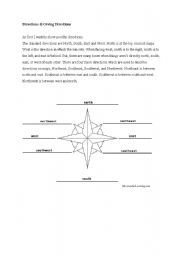 English Worksheet: Giving directions