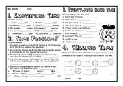 English Worksheet: Telling Time ONE