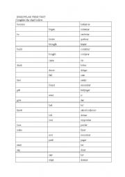 English Worksheet: irregular verbs test