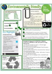 English Worksheet: Environmentally friendly 