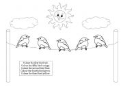 English Worksheet: Colour the birds