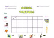 English Worksheet: School Timetable