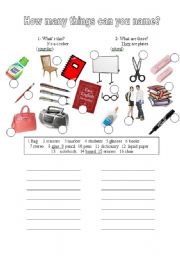 English Worksheet: Classroom vocab