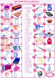 English Worksheet: KITCHEN MATCHING