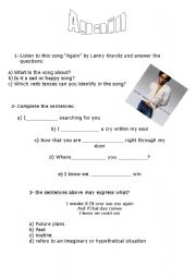 English worksheet: Again