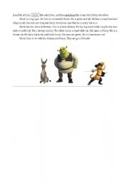 English worksheet: Shrek- Adjectives