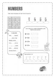 English Worksheet: NUMBERS