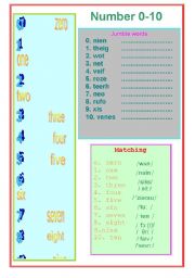 English Worksheet: number from 0 to 10