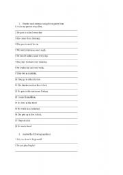 English worksheet: Negations present simple