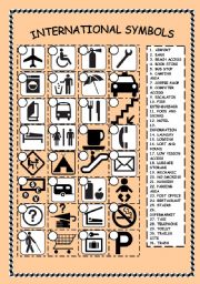 English Worksheet: INTERNATIONAL SYMBOLS