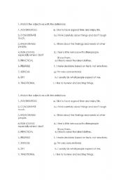 English worksheet: Adjectives of character