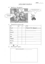 English Worksheet: likes and dislikes