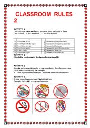 English Worksheet: Classroom rules 2