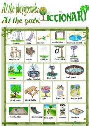 English Worksheet: AT THE PLAYGROUND/PARK - PICTIONARY